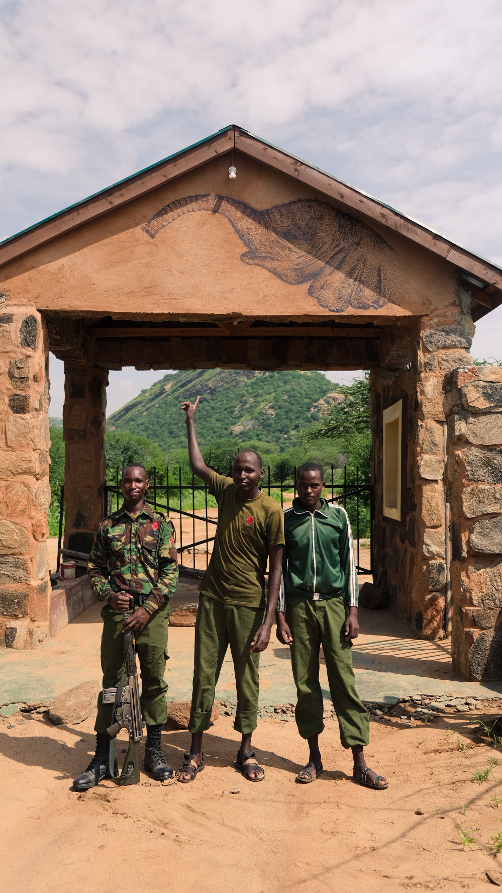 gate and rangers with wall painting