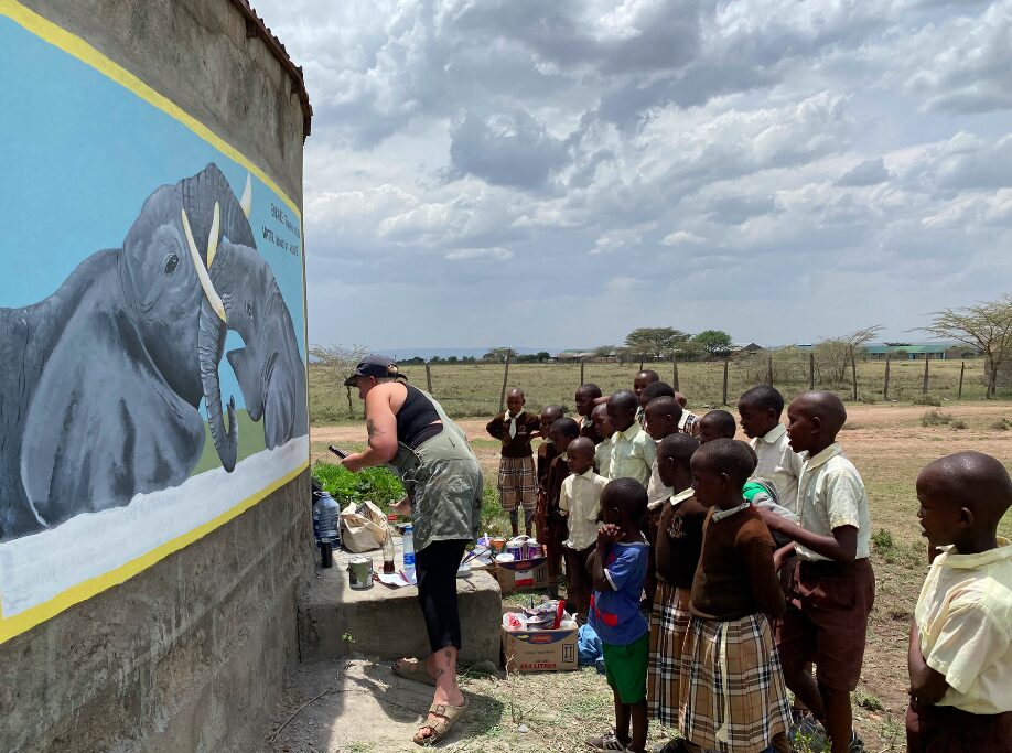 maasai kids with Vicki